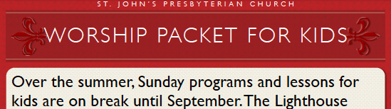 Summer Worship Packets for Kids