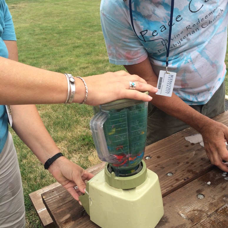 We blended the paper with water to make a slurry.